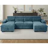 Textured Fabric Sofa Bed U Shape Corner - Hudson