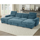 Textured Fabric Sofa Bed U Shape Corner - Hudson