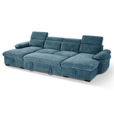 Textured Fabric Sofa Bed U Shape Corner - Hudson