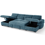 Textured Fabric Sofa Bed U Shape Corner - Hudson