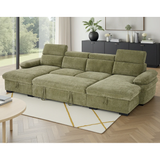 Textured Fabric Sofa Bed U Shape Corner - Hudson