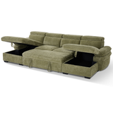 Textured Fabric Sofa Bed U Shape Corner - Hudson