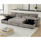 Textured Fabric Sofa Bed U Shape Corner - Hudson