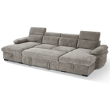 Textured Fabric Sofa Bed U Shape Corner - Hudson
