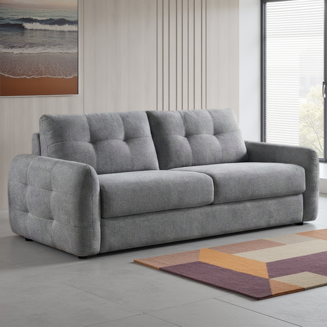 Textured Fabric Sofa Bed 3 Seater - Athens