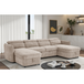 Textured Fabric Sofa Bed Corner U Shape - Capri