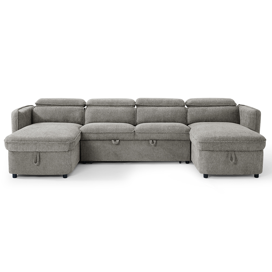 Textured Fabric Sofa Bed Corner U Shape - Capri