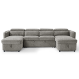 Textured Fabric Sofa Bed Corner U Shape - Capri
