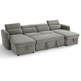 Textured Fabric Sofa Bed Corner U Shape - Capri