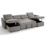 Textured Fabric Sofa Bed Corner U Shape - Capri