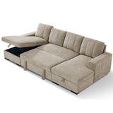 Textured Fabric Sofa Bed Corner U Shape - Como