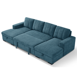 Textured Fabric Sofa Bed Corner U Shape - Como