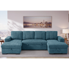 Textured Fabric Sofa Bed Corner U Shape - Como