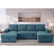 Textured Fabric Sofa Bed Corner U Shape - Como