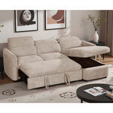 Textured Fabric Sofa Bed Corner Universal - Capri