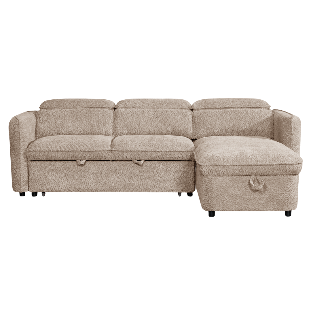 Textured Fabric Sofa Bed Corner Universal - Capri