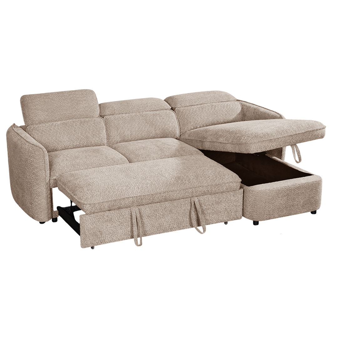 Textured Fabric Sofa Bed Corner Universal - Capri