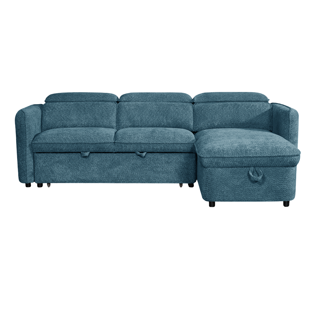 Textured Fabric Sofa Bed Corner Universal - Capri