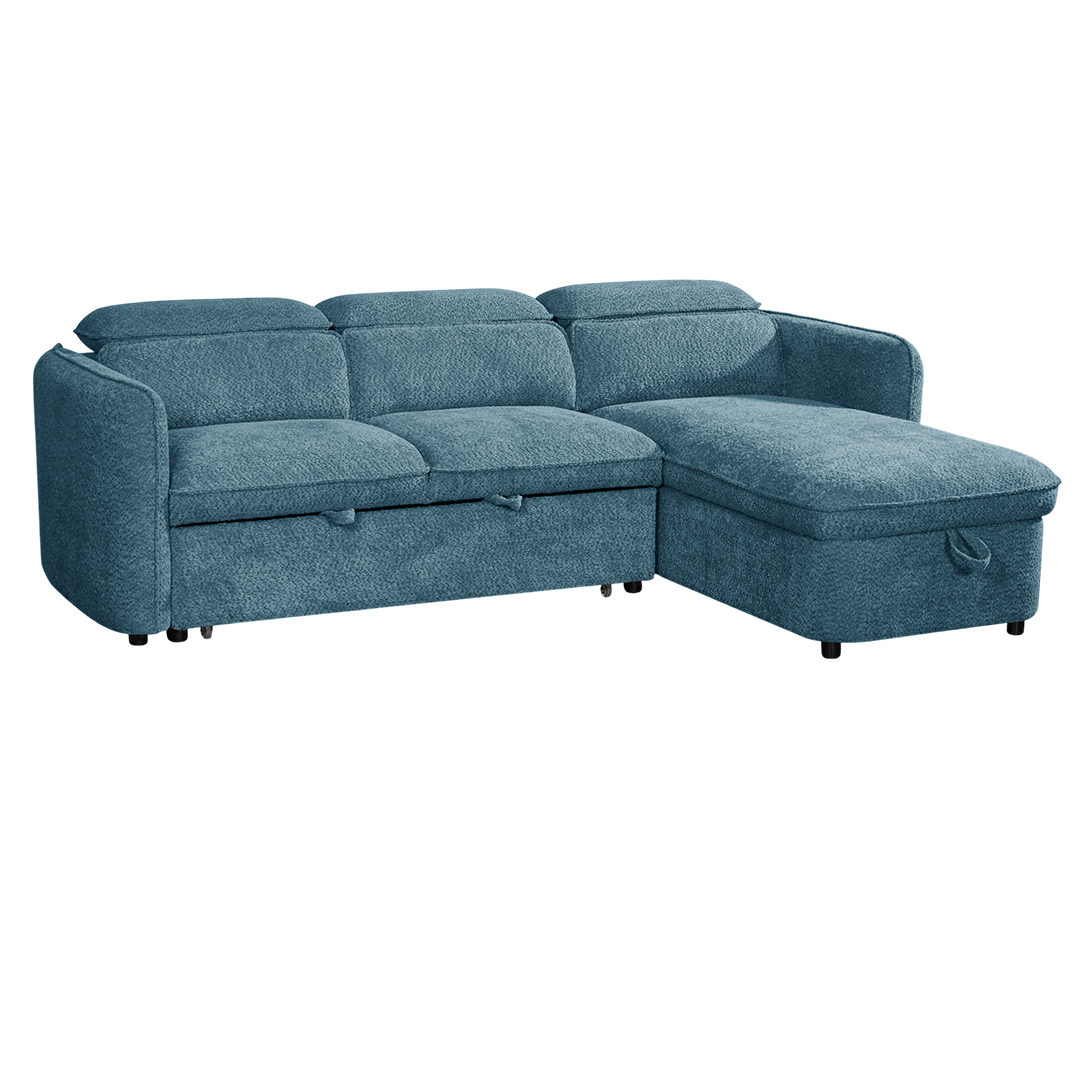 Textured Fabric Sofa Bed Corner Universal - Capri
