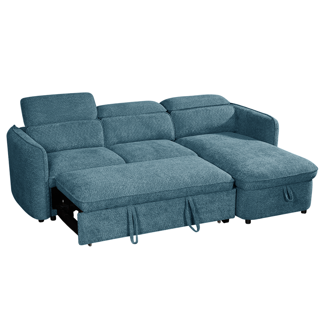 Textured Fabric Sofa Bed Corner Universal - Capri
