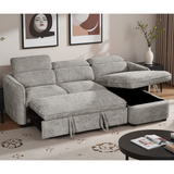 Textured Fabric Sofa Bed Corner Universal - Capri