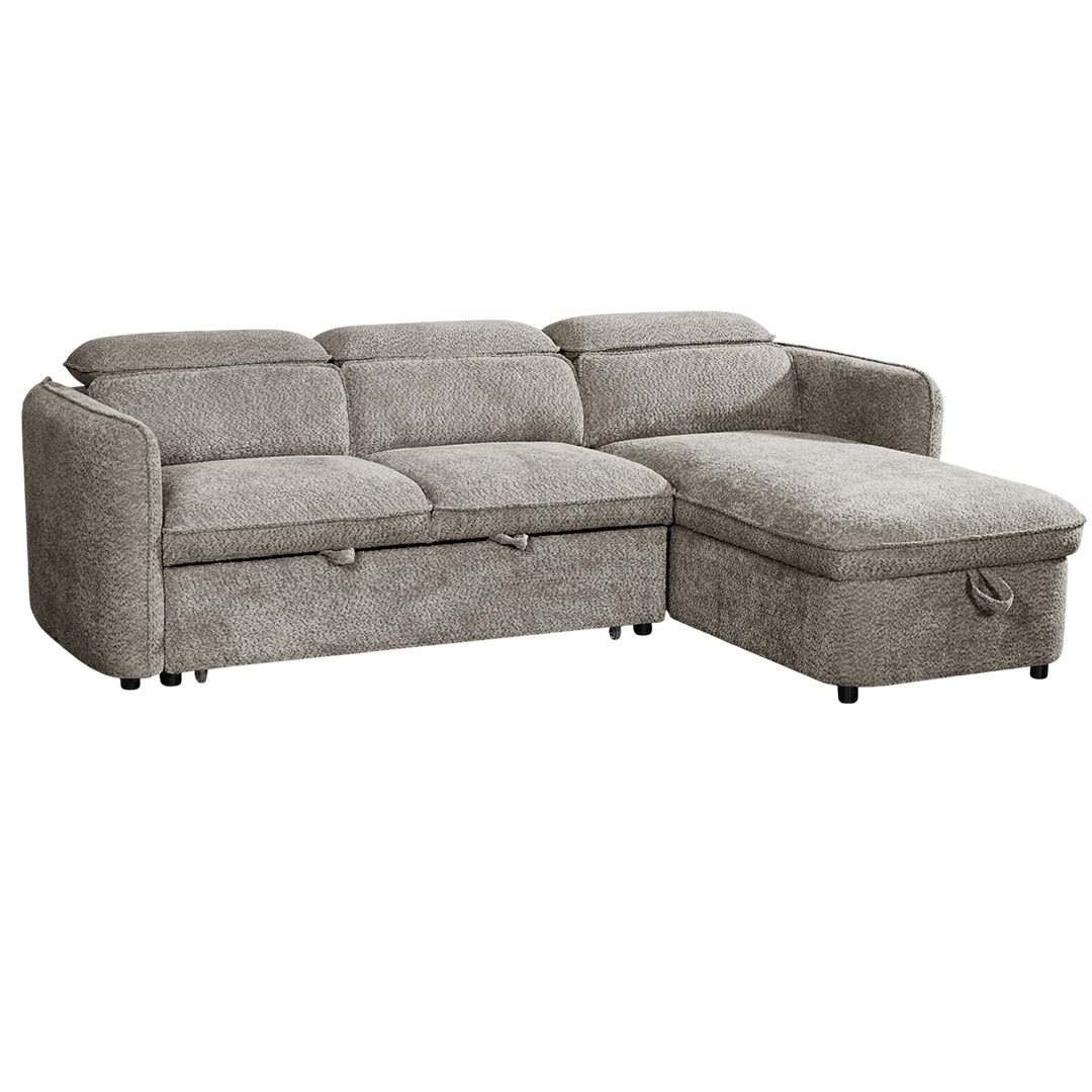 Textured Fabric Sofa Bed Corner Universal - Capri