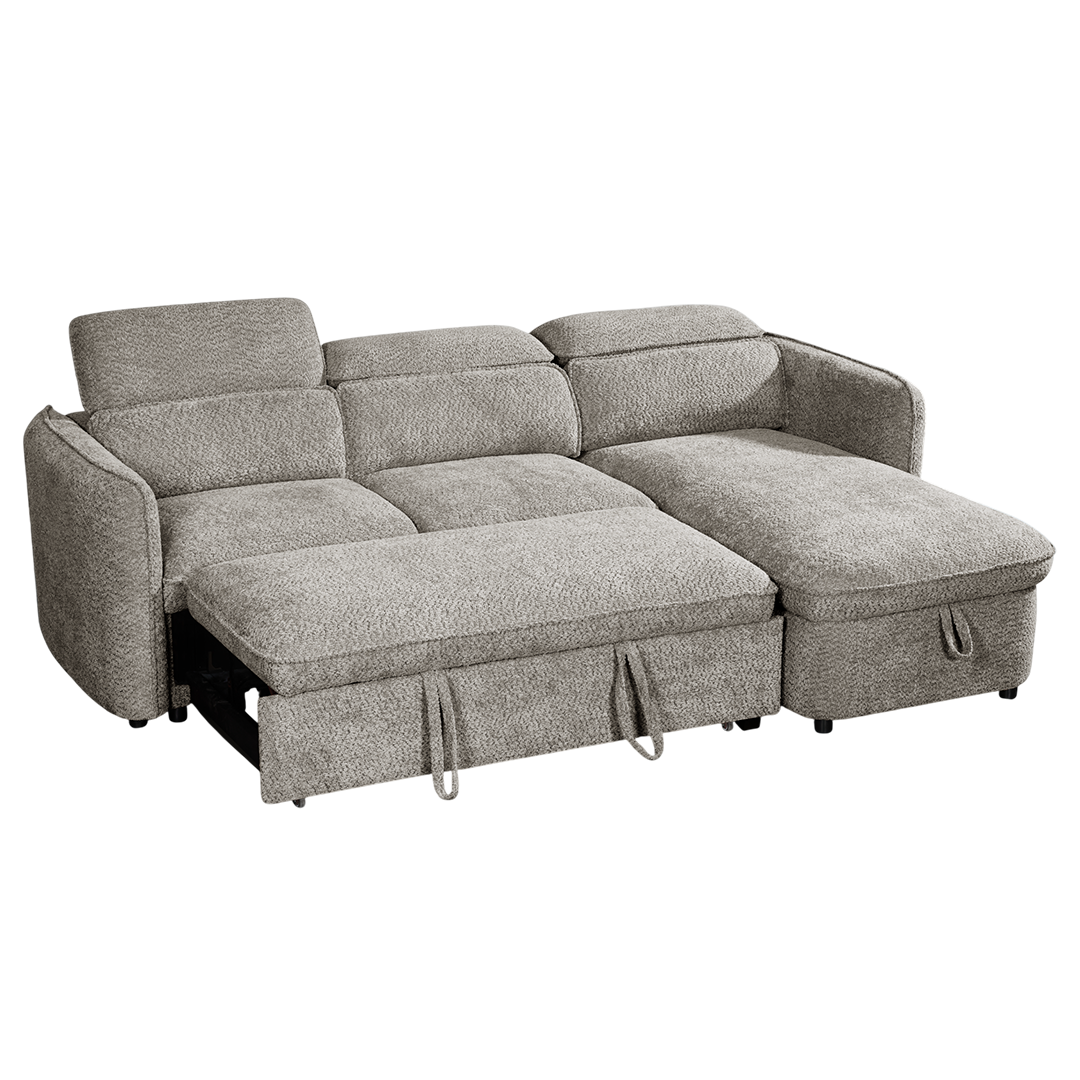 Textured Fabric Sofa Bed Corner Universal - Capri