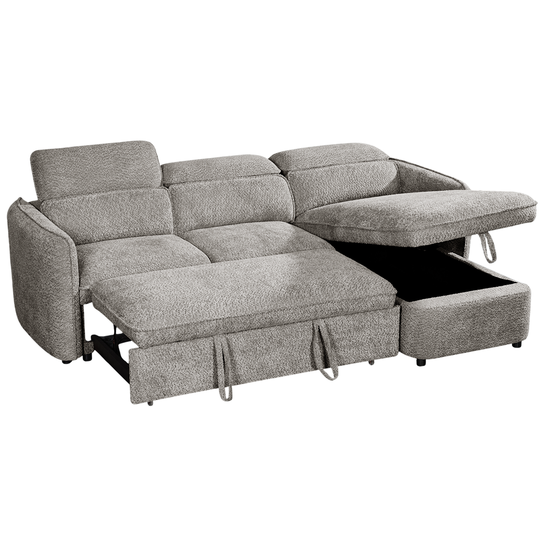 Textured Fabric Sofa Bed Corner Universal - Capri