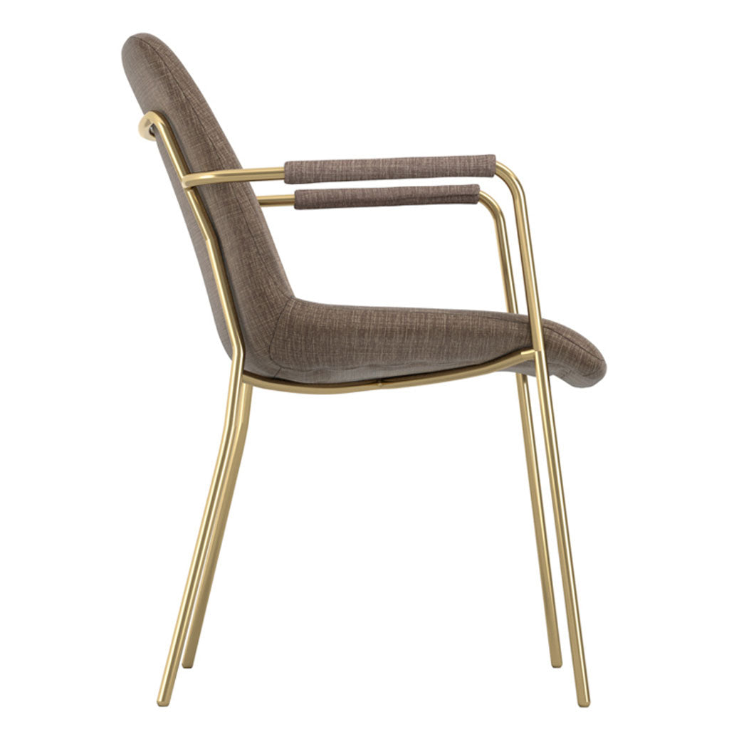 Textured Velvet Dining Chair With Arms in Set Of 2 - Carlo