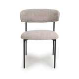 Tweed Fabric Dining Chairs in Set Of 2 With Black Metal Frame - Marisa