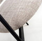 Tweed Fabric Dining Chairs in Set Of 2 With Black Metal Frame - Marisa