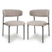 Tweed Fabric Dining Chairs in Set Of 2 With Black Metal Frame - Marisa