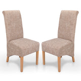 Tweed Fabric Dining Chairs in Set Of 2 - Krista