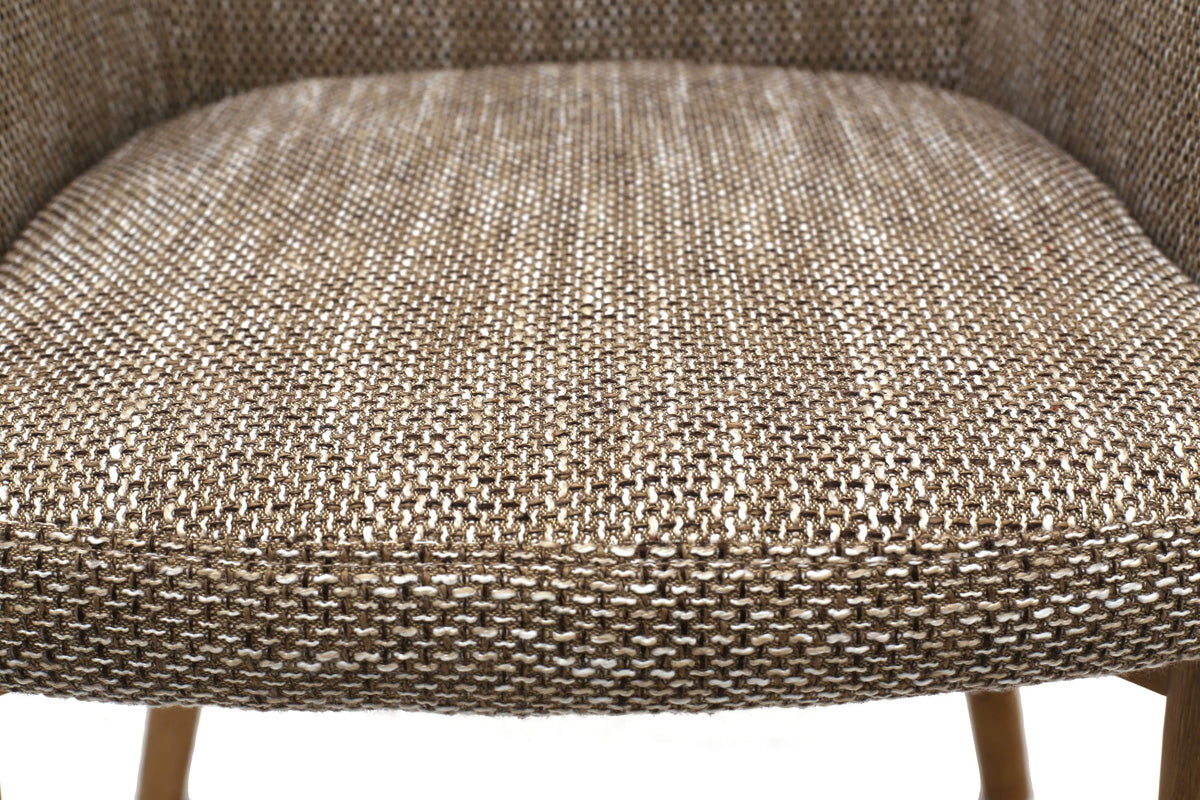 Tweed Fabric Dining Chairs in Set Of 2 With Natural Rubberwood Legs - Sidcup
