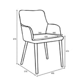 Tweed Fabric Dining Chairs in Set Of 2 With Natural Rubberwood Legs - Sidcup