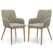Tweed Fabric Dining Chairs in Set Of 2 With Natural Rubberwood Legs - Sidcup