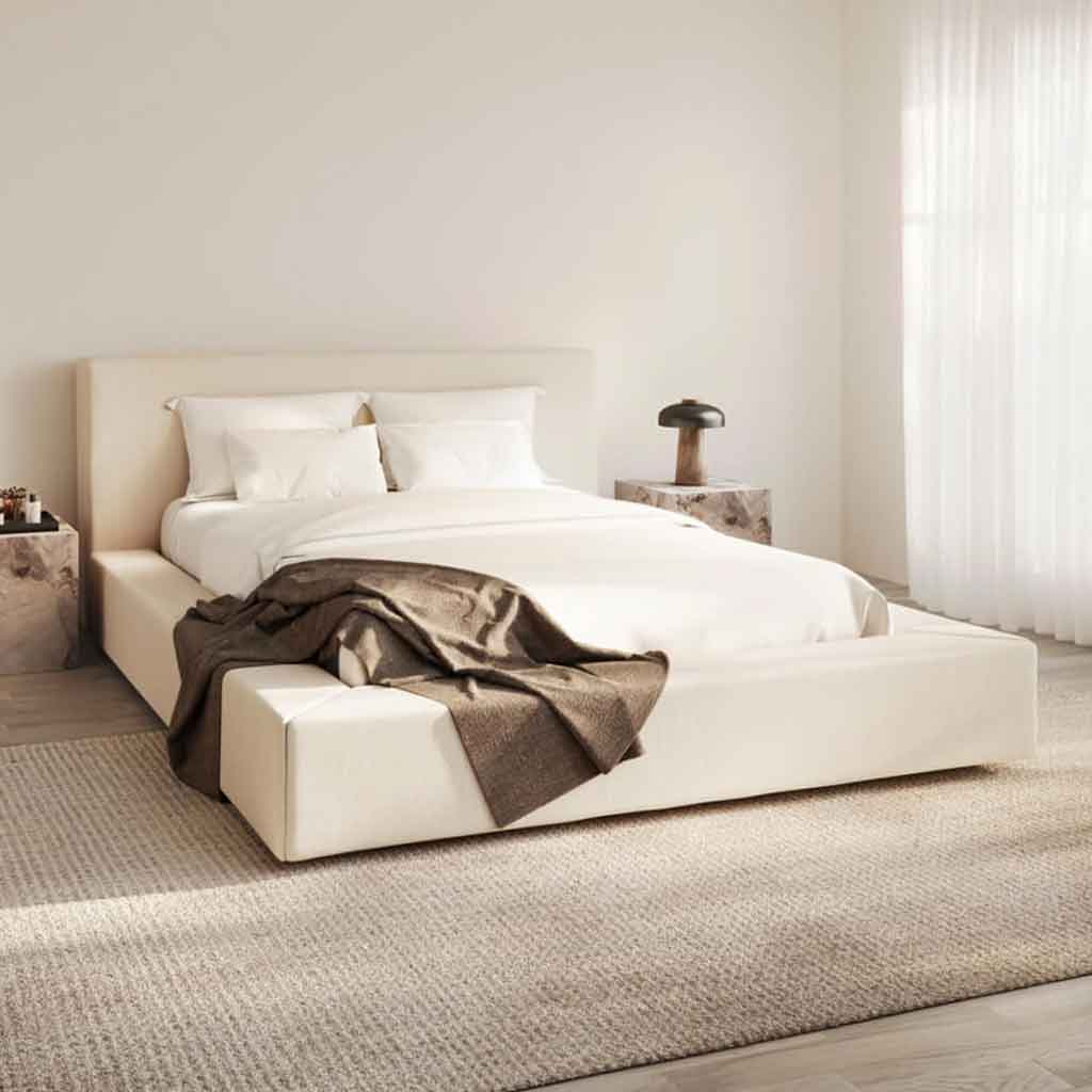 Twill Fabric King Size Bed - Soho