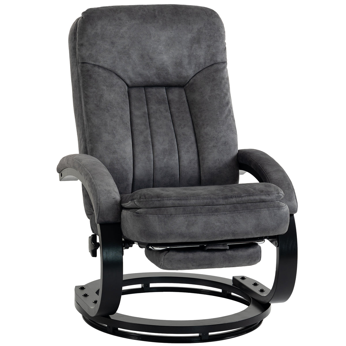 Velvet Recliner Armchair 68cm Wide With Retractable Footrest - Velmora