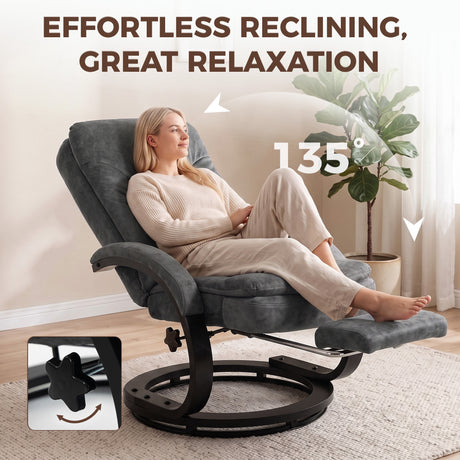 Velvet Recliner Armchair 68cm Wide With Retractable Footrest - Velmora