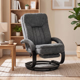 Velvet Recliner Armchair 68cm Wide With Retractable Footrest - Velmora
