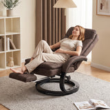 Velvet Recliner Armchair 68cm Wide With Retractable Footrest - Velmora