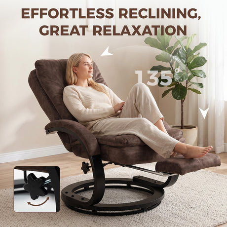 Velvet Recliner Armchair 68cm Wide With Retractable Footrest - Velmora
