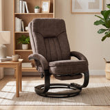 Velvet Recliner Armchair 68cm Wide With Retractable Footrest - Velmora