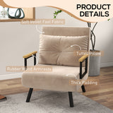 Velvet 1 Seater Sofa Bed 63cm Wide With 1 Pillow - Velmora