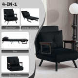 Velvet 1 Seater Sofa Bed 63cm Wide With 1 Pillow - Velmora