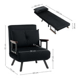 Velvet 1 Seater Sofa Bed 63cm Wide With 1 Pillow - Velmora