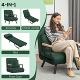 Velvet 1 Seater Sofa Bed 63cm Wide With 1 Pillow - Velmora