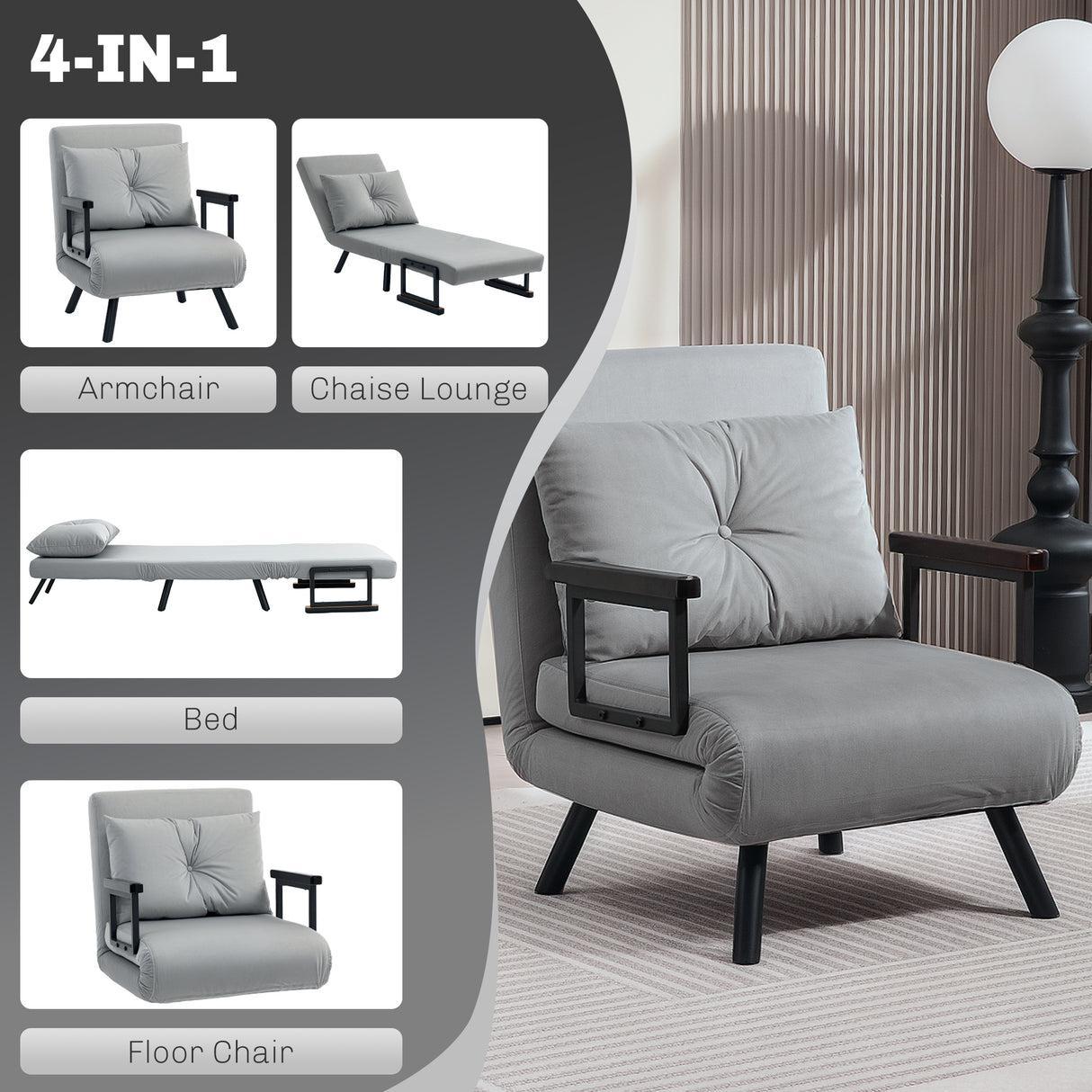 Velvet 1 Seater Sofa Bed 63cm Wide With 1 Pillow - Velmora