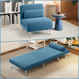 Velvet 1 Seater Sofa Bed 75cm Wide With 1 Pillow - Velmora