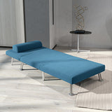 Velvet 1 Seater Sofa Bed 75cm Wide With 1 Pillow - Velmora